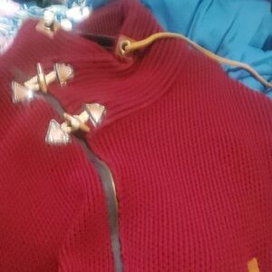 Toggle Knit Sweater Maroon